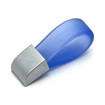 Nábytkové kování In-Design Nábytková dětská silikonová knopka SMILE hliník/modrá