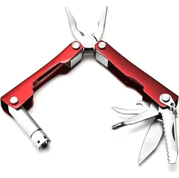 Kleště Klíčenka mini multifunkční Kleště MULTITOOL 6v1 Červené ISO TRADE 97k-cube