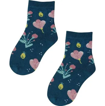 Dívčí ponožky se vzorem WOLA NATURE tyrkys tmavé Velikost: 36-38