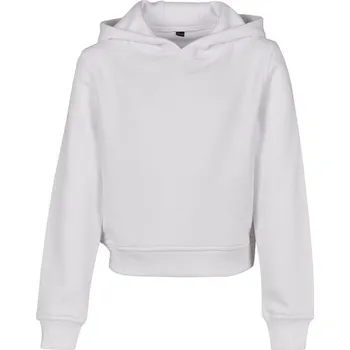 Dívčí mikina Build your Brand Girls Cropped Sweat Hoody bílá 146-152