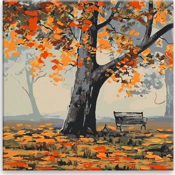 Malování podle čísel - Poklidný park - 40x40 cm, bez dřevěného rámu - CZ výroba