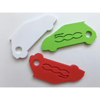 F500- klíčenka s autíčkem (bílá - červená - zelená)