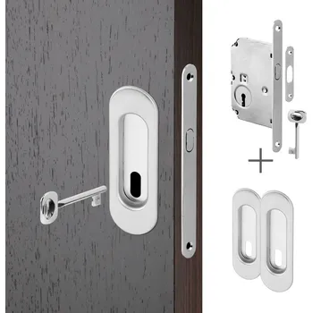 Dveřní kování AC-T Servis ACT set pro posuvné dveře BB OVÁLNÝ (chrom mat)