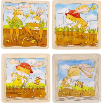 Puzzle GOKI Vývojové dřevěné puzzle Zeleninový záhon