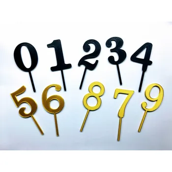 Dortová svíčka Zápich - číslice #2 105mm (bílá, černá, zlatá)