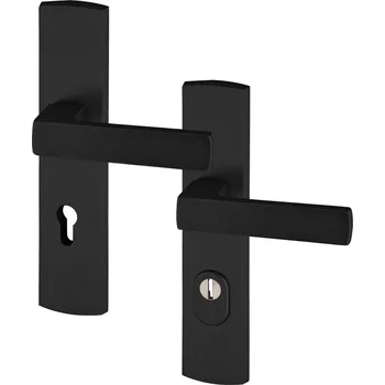 Dveřní kování COBRA bezpečnostní kování Apollo+ Provedení: PZ (vložkový zámek), Povrch: Černá, Rozteč: 72 mm