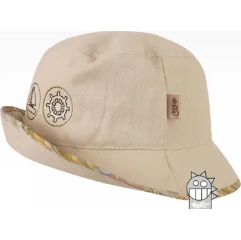Pokrývka hlavy DRÁČE Klobouček klobouk Havana 31 béžový s kotvou loďkou kormidlem velikost čepic: 50-52cm (2-4 roky, RDX vel. 4)