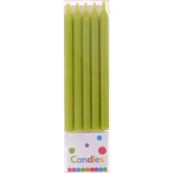 Dortová svíčka Godan Narozeninové svíčky 8,6 cm 10 ks zelené