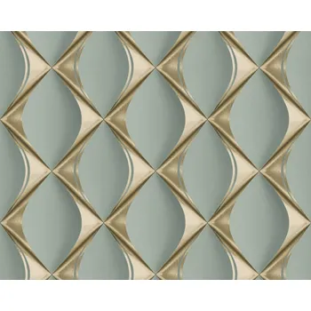 Tapeta Vliesová 3D tapeta grafická zelená, metalická 386913 / Tapety na zeď 38691-3 My Home My Spa (0,53 x 10,05 m) A.S.Création