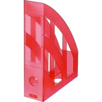 Archivační box Stojan na časopisy Herlitz, transparentní červený