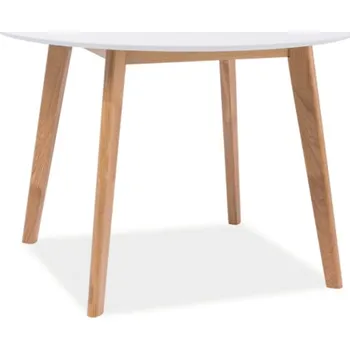 SIGNAL Jídelní stůl - MOSSO II, 100x100, matná bílá/dub