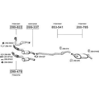Katalyzátor katalyzátor výroba AS/BM Bosal 99-822A