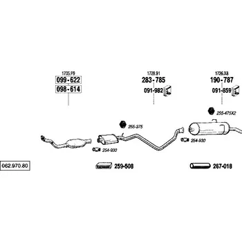 Katalyzátor katalyzátor výroba AS/BM Bosal 99-622A
