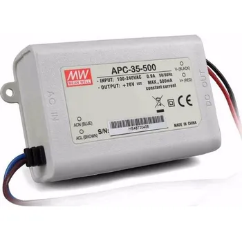 Napájecí zdroj pro osvětlení Napájecí zdroj: spínaný LED 35W 25÷70VDC 500mA 90÷264VAC IP42