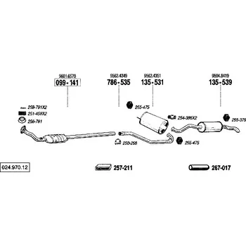 Katalyzátor katalyzátor výroba AS/BM Bosal 99-141A