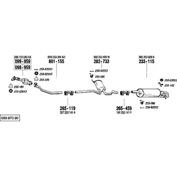 Katalyzátor katalyzátor výroba AS/BM Bosal 99-962A