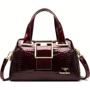 Luxusní designová dámská kabelka, imitace krokodýlí kůže Barva: fialovo-červená