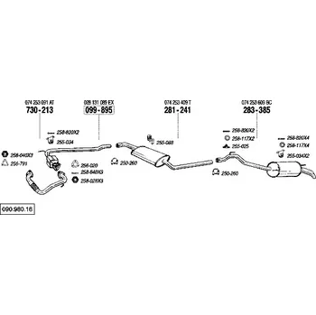 Katalyzátor katalyzátor výroba AS/BM Bosal 99-895A