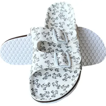 Dámské pantofle Numberoplus Dámské korkové biopantofle - Pejsek Barva: Bílá, Velikost: 40