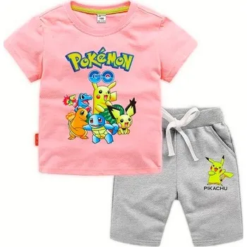 Dvoudílná souprava kraťasy + triko, Pokémon Barva: Růžová, Velikost: 130 / 5-6Y