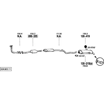 Katalyzátor katalyzátor výroba AS/BM Bosal 99-335A