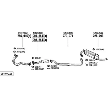 Katalyzátor katalyzátor výroba AS/BM Bosal 99-864A