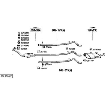 Katalyzátor katalyzátor výroba AS/BM Bosal 99-314A