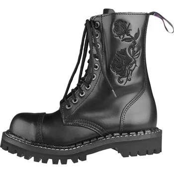 Pánská zimní obuv boty kožené unisex - 10 dírkové - STEADY´S - STE/10/H_black rose - 36