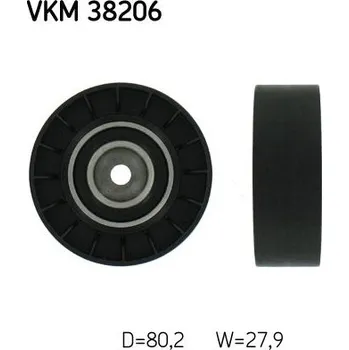 Vratná/vodicí kladka, klínový žebrový řemen SKF VKM 38206