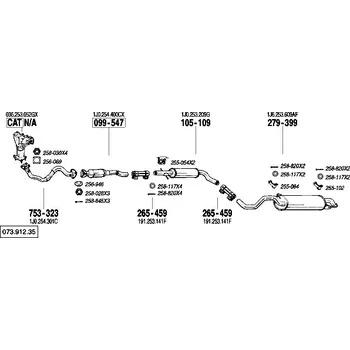 Katalyzátor katalyzátor výroba AS/BM Bosal 99-547A