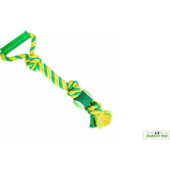 Hračka pro psa HipHop Přetahovadlo s rukojetí 3 uzly, tenisák 45 cm