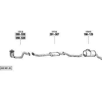 Katalyzátor katalyzátor výroba AS/BM Bosal 99-538A