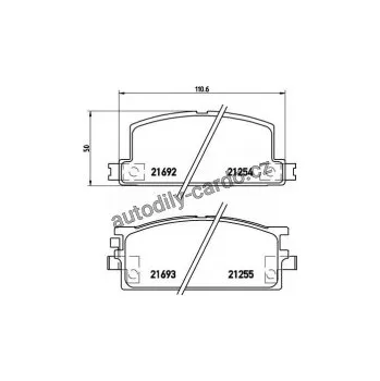 Brzdová destička Sada brzdových destiček BREMBO P34001 - ISUZU