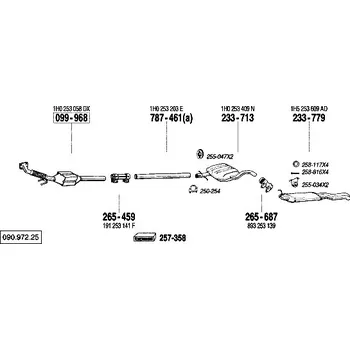 Katalyzátor katalyzátor výroba AS/BM Bosal 99-968A