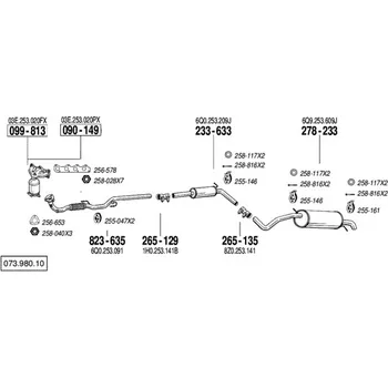 Katalyzátor katalyzátor výroba AS/BM Bosal 90-149A