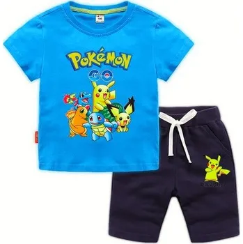 Dvoudílná souprava kraťasy + triko, Pokémon Barva: modrá, Velikost: 120 / 4-5Y