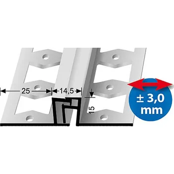Stavební profil Dilatační profil pro krytiny do 15 mm (šroubovací) | Küberit 324 G Stříbro F4