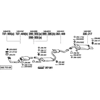 Katalyzátor katalyzátor výroba AS/BM Bosal 99-956A