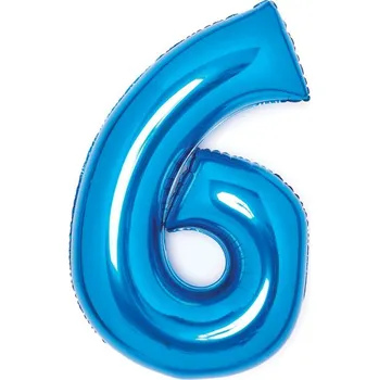 Balónek Balónek fóliový číslo 6 modrý 66 cm Amscan 9914056