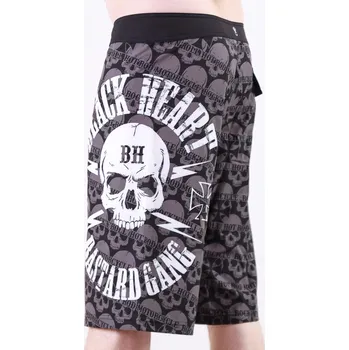 Pánské kraťasy Koupací Šortky BLACK HEART BASTARD SKULL Barva: Černá, Velikost: XL
