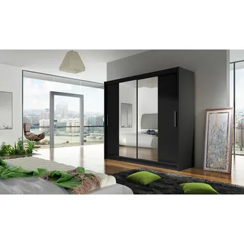 Šatní skříň ArtAdrk Šatní skříň DALLAS | 180 cm Skříň: Dal03/černá