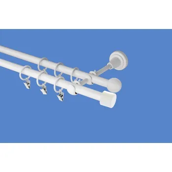 Garnýž Garnýže kovová 110 cm dvouřadá - dvojitá 16 Válec bílá