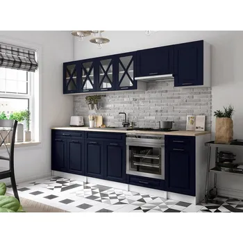 Kuchyňská linka Nábytek PEGAS s.r.o. Kuchyňská linka Gréta 260/260 tmavě modrá MAT