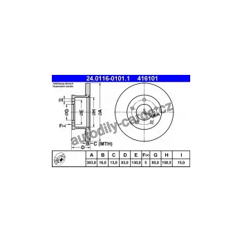 Brzdový kotouč Brzdový kotouč ATE 24.0116-0101 (AT 416101)