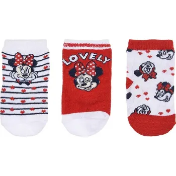 Dívčí oblečení Trojbalení ponožek Disney Baby Minnie Mouse - bílá/červená/modrá Velikost: 50/68