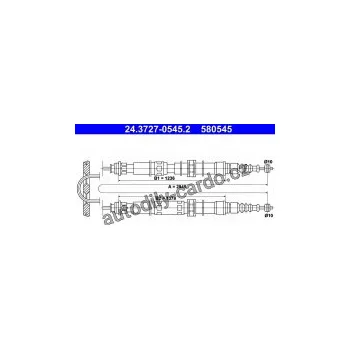 Brzdová hadice Lanko ruční brzdy ATE 24.3727-0545 (AT 580545)