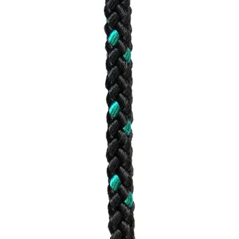 Lano Lana a šňůry z PPV - pletené bez jádra - černozelená / 10 mm