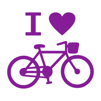Polep vozidla SAMOLEPKA I love cycling pravá (14 - fialová) NA AUTO, NÁLEPKA, FÓLIE, POLEP, TUNING, VLASTNÍ TEXT, TISK, AUTOSAMOLEPKY.cz, POLEPY, OBRÁZEK, LOGO, SAMOLEPKY