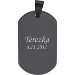 Doria Přívěsek destička 38x22mm černá z oceli E190