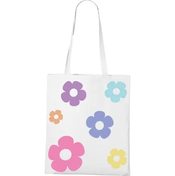 Plátěná taška s květinami, Barva Bílá, Velikost 40×45 cm, Canvas Nákupní taška Bezvatriko.cz 1118 - DTF/DTG